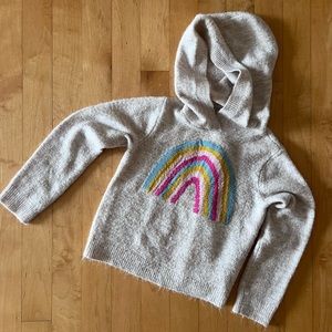| Tucker + Tate | cream + rainbow knitted sweater hoodie pullover EUC